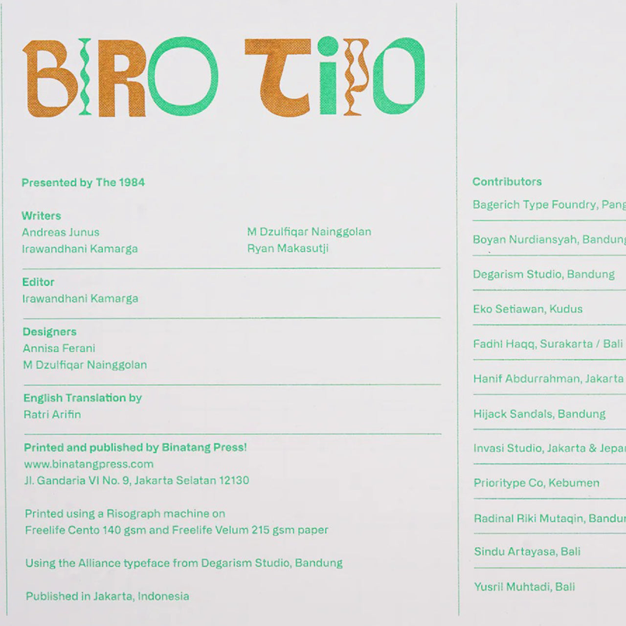 The 1984 / Biro Tipo Vol 01