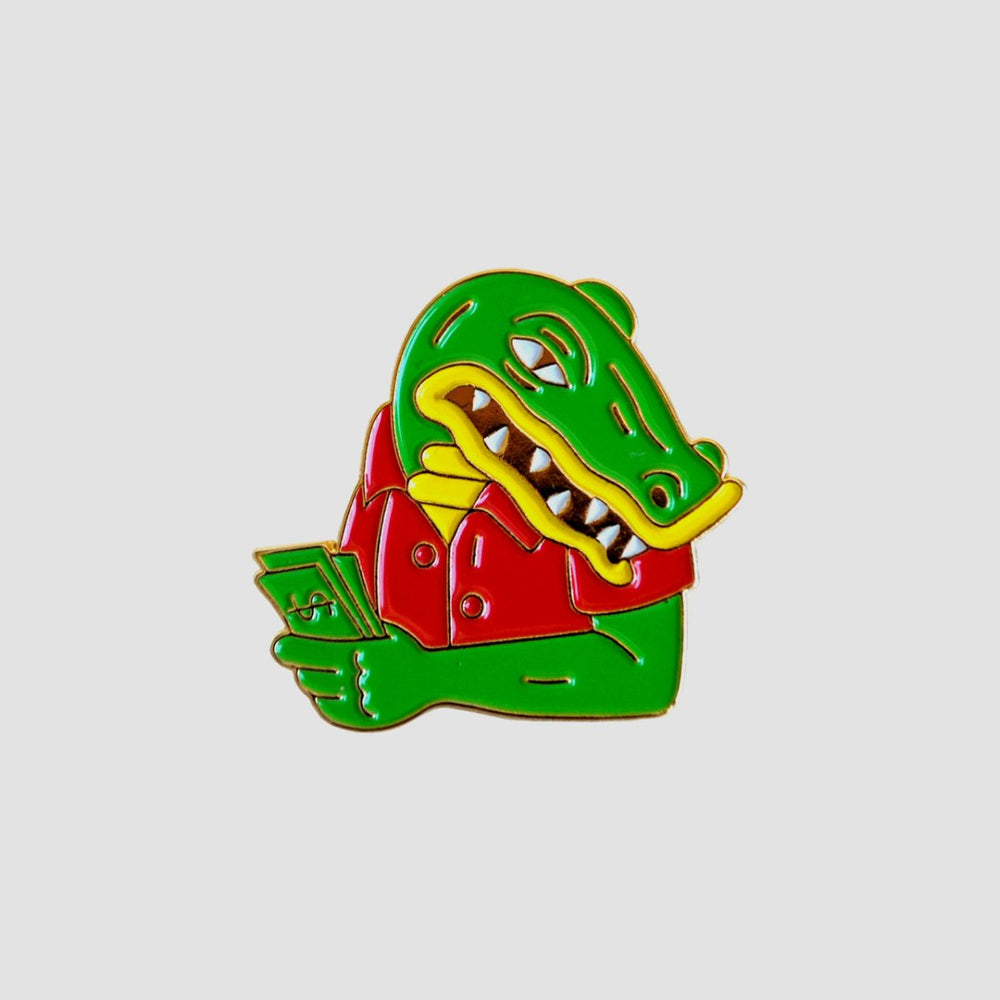 Cash Gator Lapel Pin (by Luke Pelletier ) - product_vendor - Mamama / Masala Noir